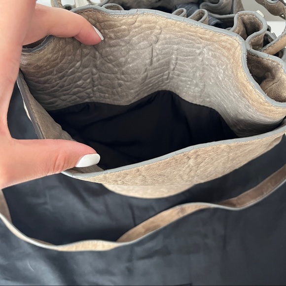 Alexander Wang Taupe Textured Leather Diego Bucket Bag - Picture 11 of 16